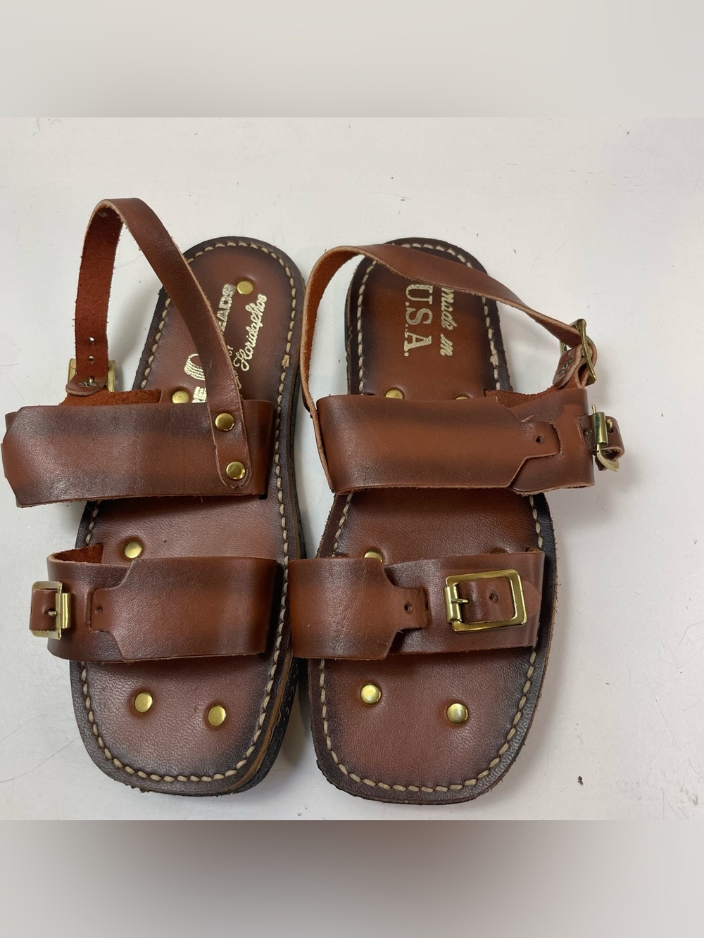 Vintage 70’s Tire Threads by Florida Shoes Leather Sandals Unisex women 6